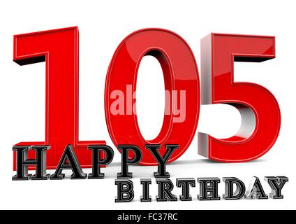 Happy Birthday zum 105. Geburtstag Stock Photo