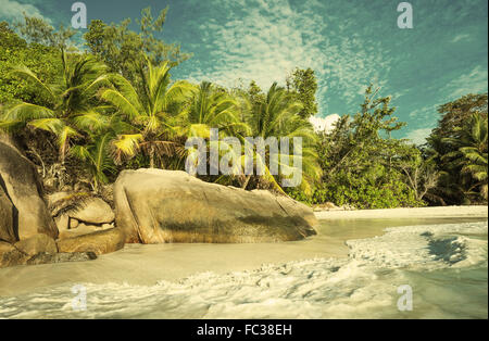 Retro style image of tropical island beach Stock Photo