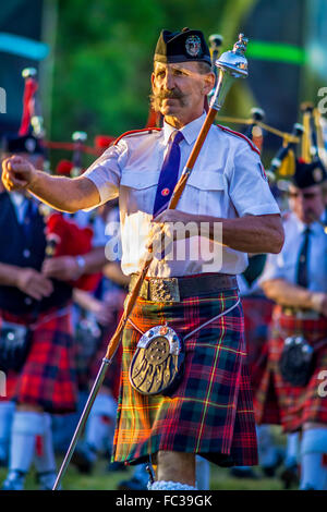 Scottish Pipe Band at Melbourne Festival, Australia Stock Photo