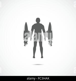 Human with jet engines Stock Vector