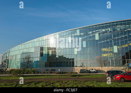 New Cardiff International Swimming Pool at the Cardiff Bay Sports Village in south Wales Stock Photo