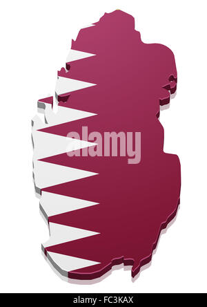 Map Qatar Stock Photo