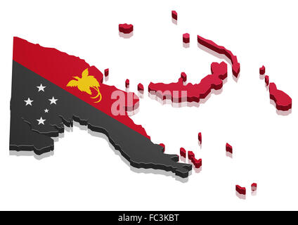 Map Papua New Guinea Stock Photo