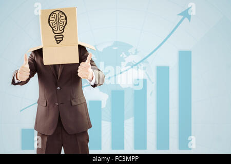 Composite image of anonymous businessman with thumbs up Stock Photo