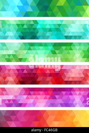 abstract colorful geometric banner, set of vector design elements Stock Vector