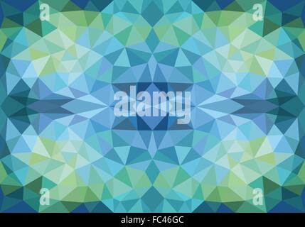 abstract geometric blue and green polygon pattern, seamless vector background Stock Vector