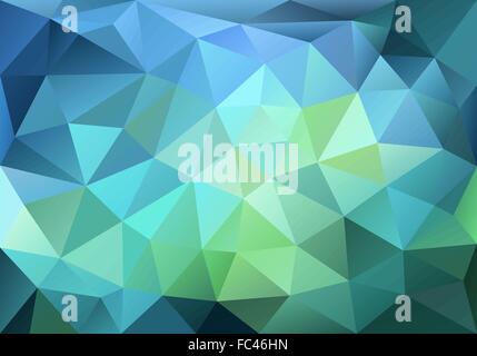 abstract blue and green low poly background, vector design element Stock Vector