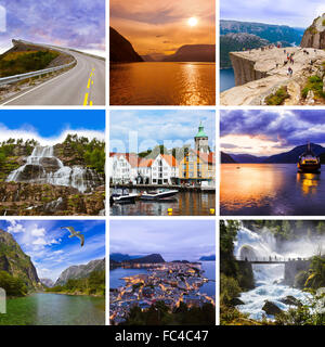 Collage of Norway travel images (my photos) Stock Photo