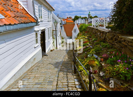 Street in old centre of Stavanger - Norway Stock Photo