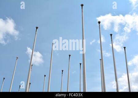 flagpoles in Berlin Stock Photo