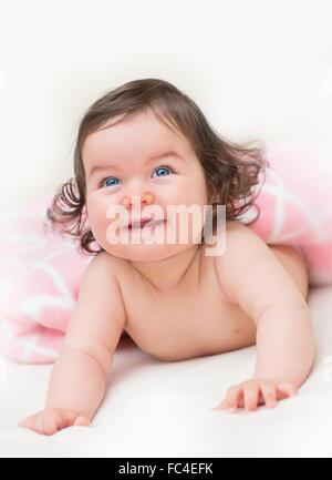 Portrait of beautiful blue-eyed girl Stock Photo