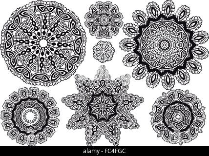 Abstract lace pattern, vector set Stock Vector