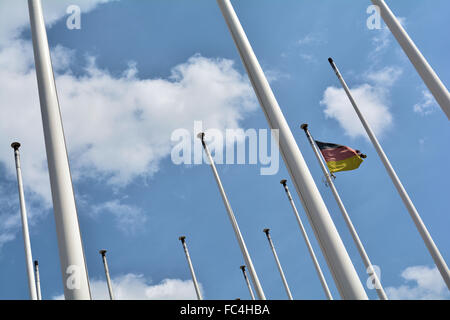 flagpoles with Germany flag Stock Photo