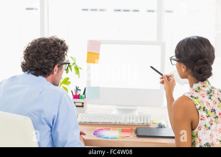 Thoughtful business coworkers working attentively Stock Photo