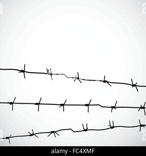 Barbed wire silhouettes vector Stock Vector