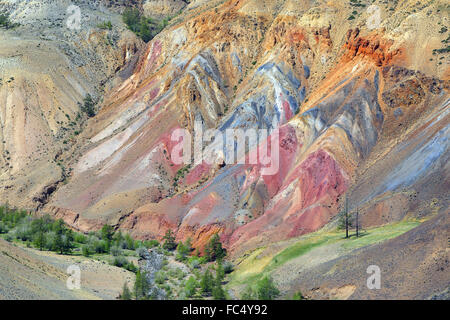 Colorful clay in the Altai Mountains Stock Photo