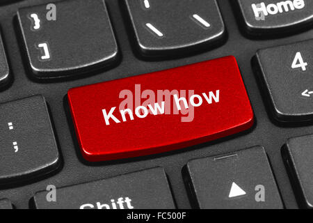 Computer notebook keyboard with Know how key Stock Photo