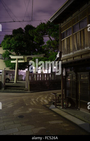 Kanazawa Shirakawago Geisha district at night Japan Stock Photo