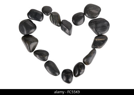 Figure of heart from dark stones Stock Photo