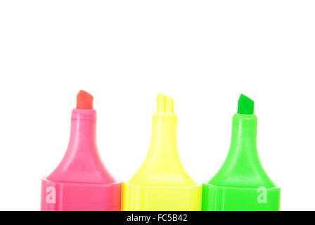 Colour markers on white background Stock Photo