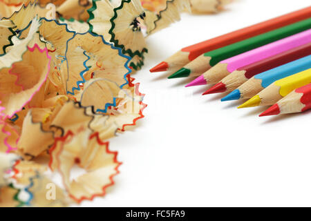 Sharp, sharpened colored pencils Stock Photo
