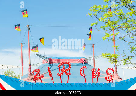 Circus tent with flags Stock Photo