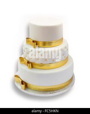 Wedding cake on white background Stock Photo