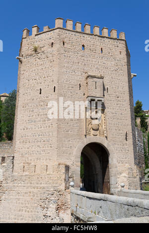 Tower of the Roman bridge Stock Photo