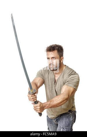 man with sword Stock Photo