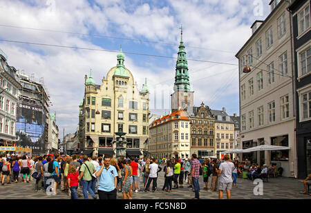 Amager Square (Amagertorv), pedestrian zone, often described as the most central square in Copenhagen Stock Photo