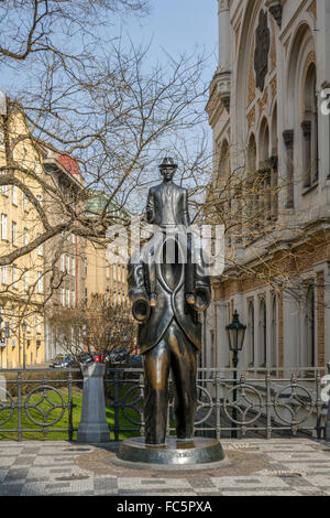Franz Kafka Statue in Prague's Josefov Stock Photo