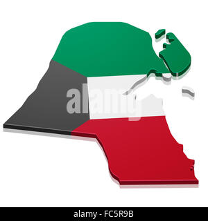 Map Kuwait Stock Photo