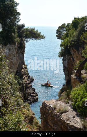 cliffs on the coast of the Adriatic Sea Stock Photo
