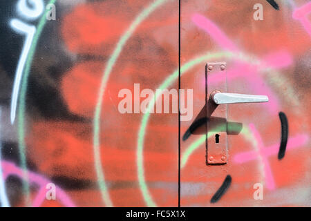 graffiti on a closed steel door Stock Photo