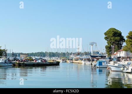 boats in the port of Novigrad in Croatia Stock Photo