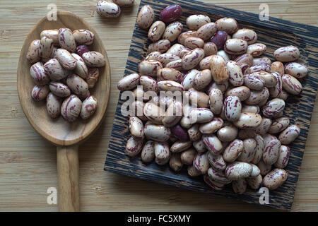 Dried Borlotti Beans Stock Photo