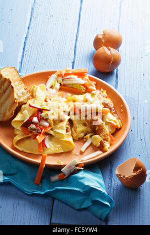 Omelet with vegetables Stock Photo