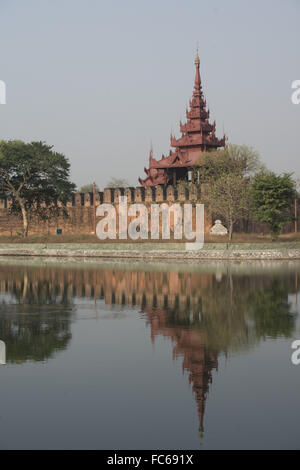 ASIA MYANMAR MANDALAY FORTRESS WALL Stock Photo