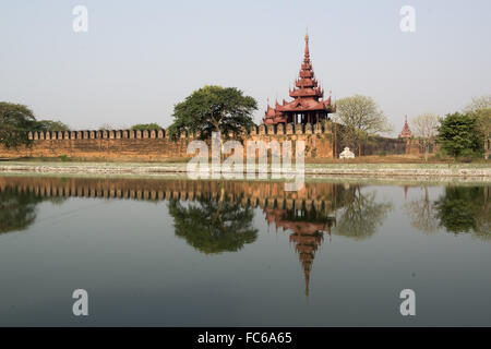 ASIA MYANMAR MANDALAY FORTRESS WALL Stock Photo