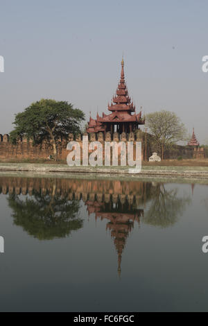 ASIA MYANMAR MANDALAY FORTRESS WALL Stock Photo