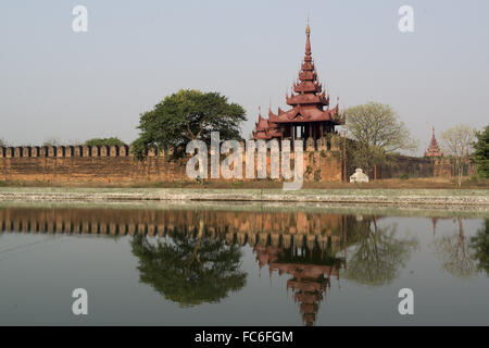 ASIA MYANMAR MANDALAY FORTRESS WALL Stock Photo