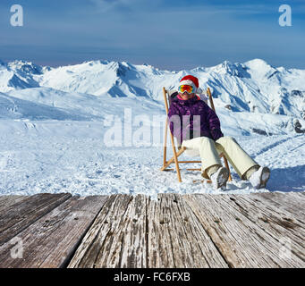 Apres ski at mountains during christmas Stock Photo