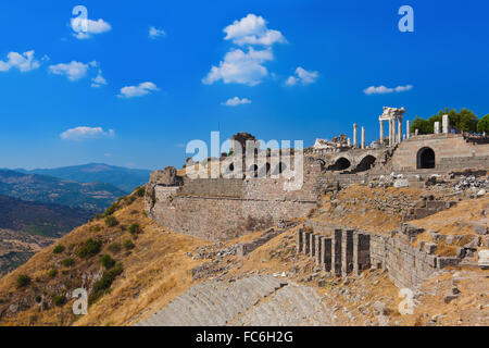 Ruins in ancient city of Pergamon Turkey Stock Photo