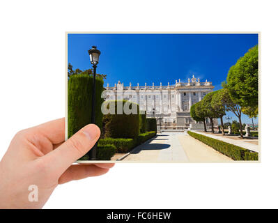 Madrid Spain photography in hand Stock Photo