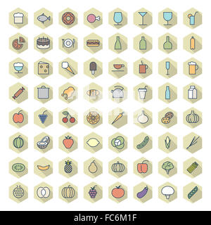Thin Line Icons For Food and Drinks Stock Photo - Alamy