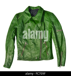 Green leather jacket Stock Photo