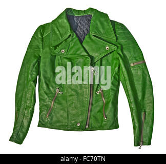 Green leather jacket Stock Photo