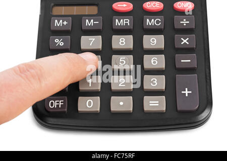 Business calculator and hand Stock Photo