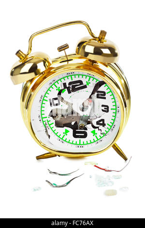 Broken alarm clock Stock Photo