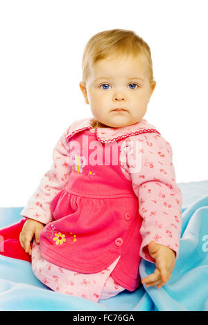 Little girl baby in a dress Stock Photo